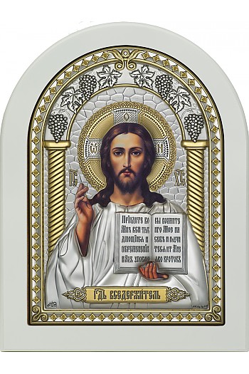Икона Господа Вседержителя посеребренная (серебро 999 Италия) FB-IH-1-6
