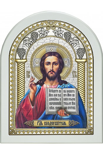 Икона Господа Вседержителя посеребренная (серебро 999 Италия) FB-IH-C-7-8