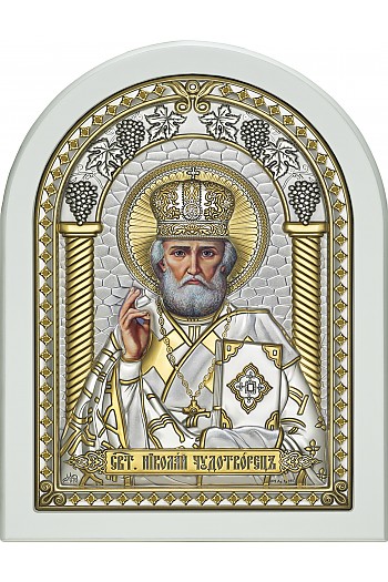 Икона Святителя Николая Чудотворца с золотым лаком по фону