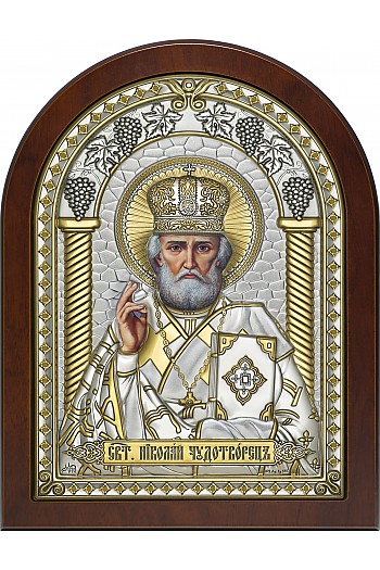 Икона Святителя Николая Чудотворца с золотым лаком