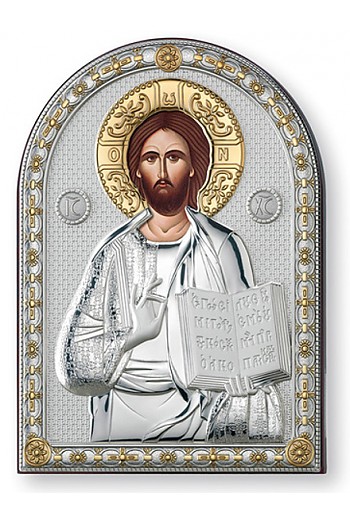 Икона посеребренная